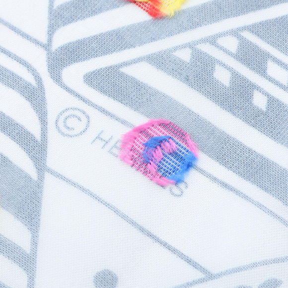 Pre-Loved Hermes Sangles En Zig Zag Pois Rainbow Silk Acetate Scarf - Picture 3 of 4